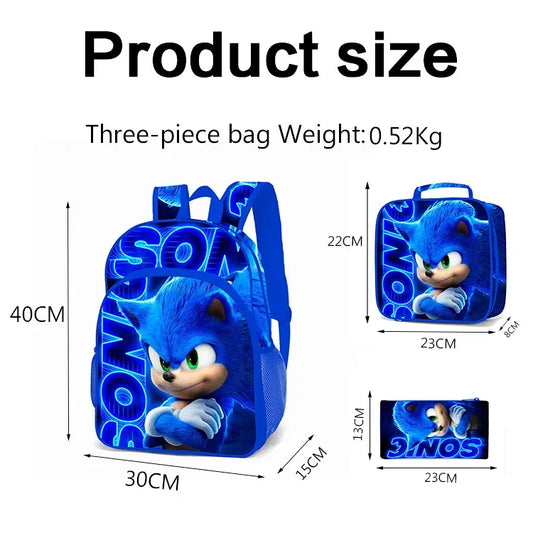 SONIC Bags for Primary and Secondary School Students and Children's Cartoon School Bag Mochila Schoolbag Boys Girls Anime